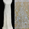 Beaded Lace Fabric on Polyester Net Mesh