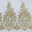 Corded Lace Trim Embroidered Polyester Net Mesh 13"