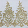Corded Lace Trim Embroidered Polyester Net Mesh 13"