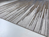 Maximus 241 Polyester Viscose Blend Fabric - Silver With Gold Geometric Design, Color-Changing Flat Weave (1 Rug)