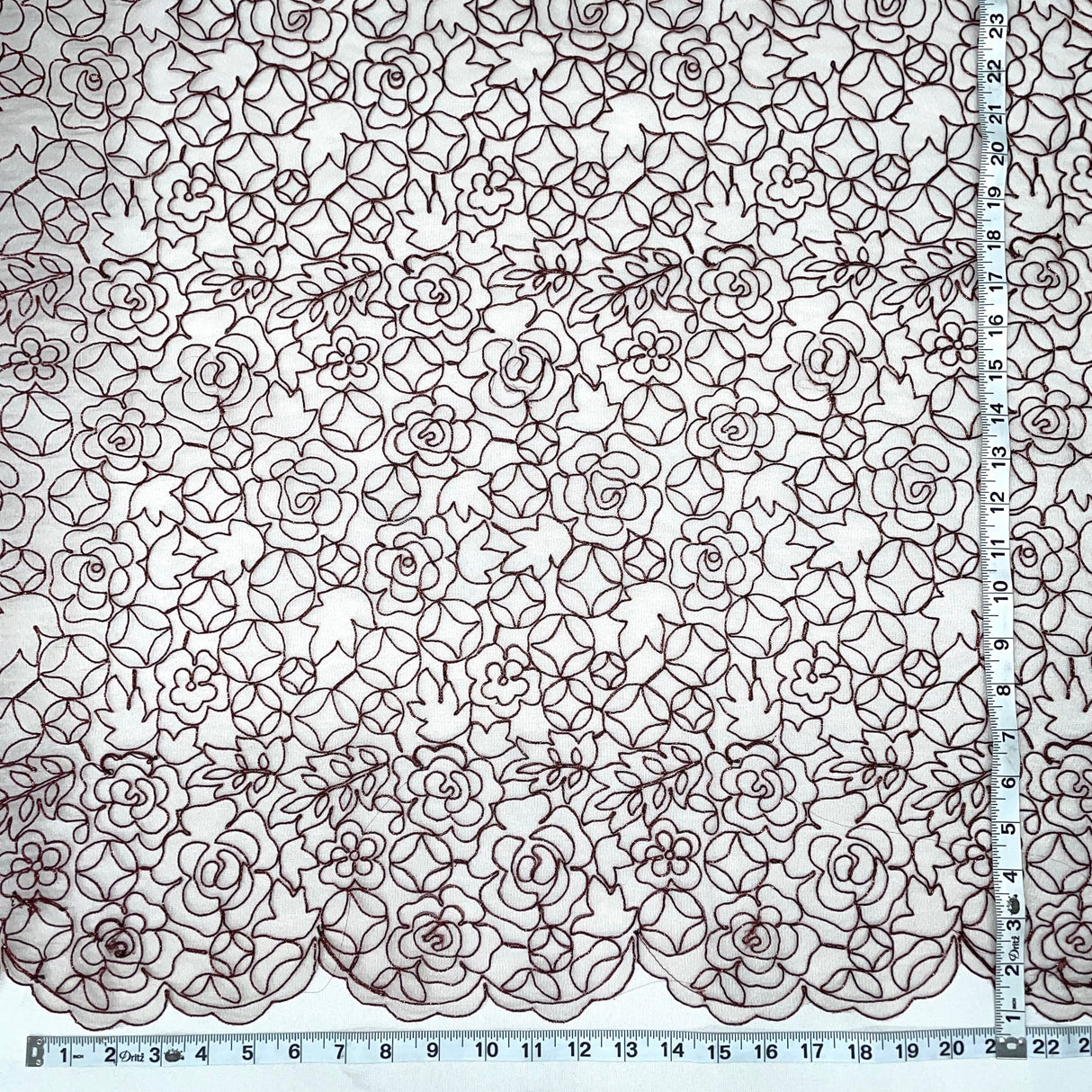 Corded Bridal Lace Fabric Embroidered Net Mesh