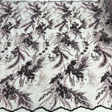 Beaded 3D Floral Lace Fabric
