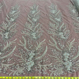 Beaded Embroidered Lace Fabric