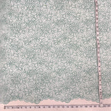 Embroidered Lace Turquoise Mesh