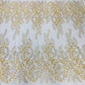 1 Yard Beaded Sequined Lace Fabric Embroidered 100 Percent Polyester Net Mesh 52 inch Width