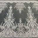 Beaded Lace Fabric on Polyester Net Mesh