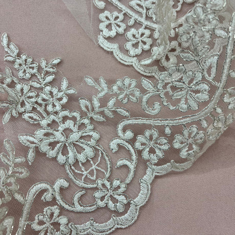 Embroidered Mesh Lace Trimming 6"