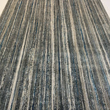 Shinny Shimmery Changing Lines Azure Blue Polyester Viscose Blend Area Rug Fabric - Changing Lines, Blue, 5' 3" X 7' 5" (1 Rug)