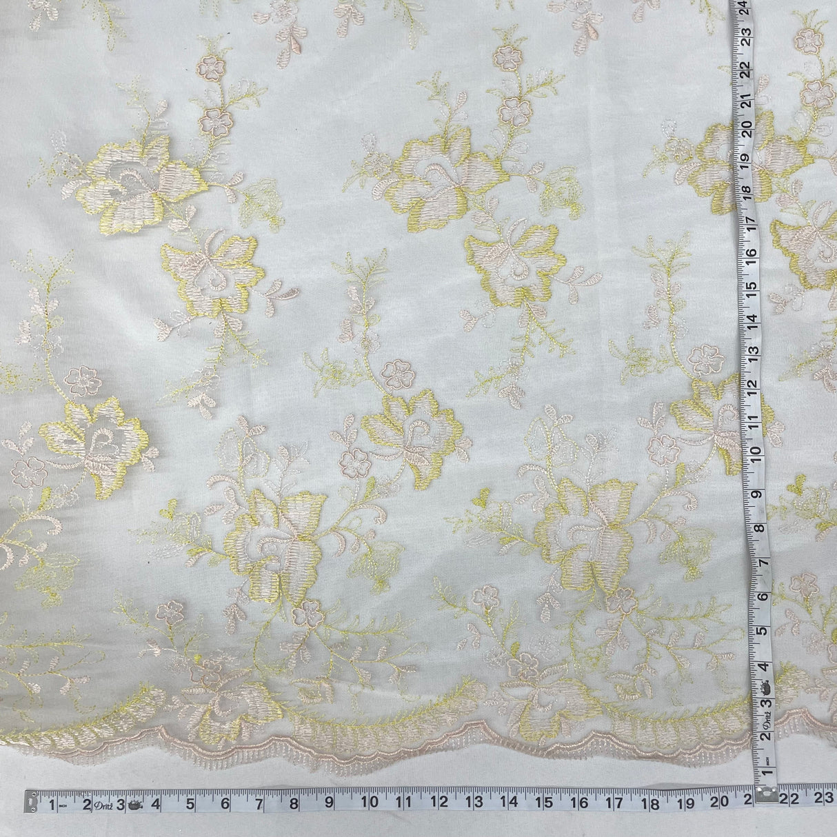 Embroidered Lace Fabric 100% Polyester Net Mesh 51"