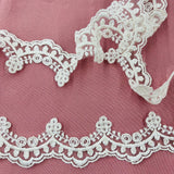 Beaded Lace Trimming White
