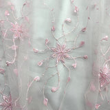 1 Yard Beaded Lace Fabric Embroidered 100 Percent Polyester Net Mesh 50 inch Width
