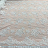 1 Yard Exquisite Beaded Lace Fabric Embroidered with Sequins on Polyester Net Mesh