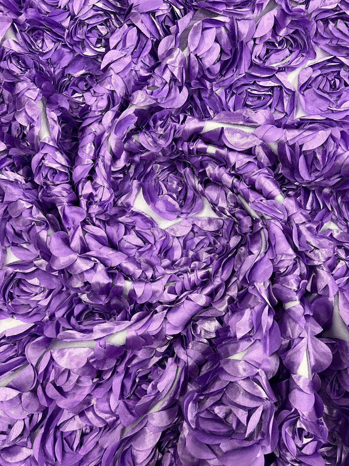 3D Roses On A Mesh Fabric - 54" Width, Color Options (1 Yard)