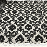 1 Yard Beaded Lace Fabric Embroidered 100 Percent Polyester Net Mesh 56 inch Width