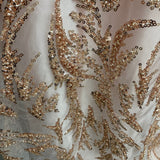 Beaded Lace Fabric on Polyester Net Mesh 54"