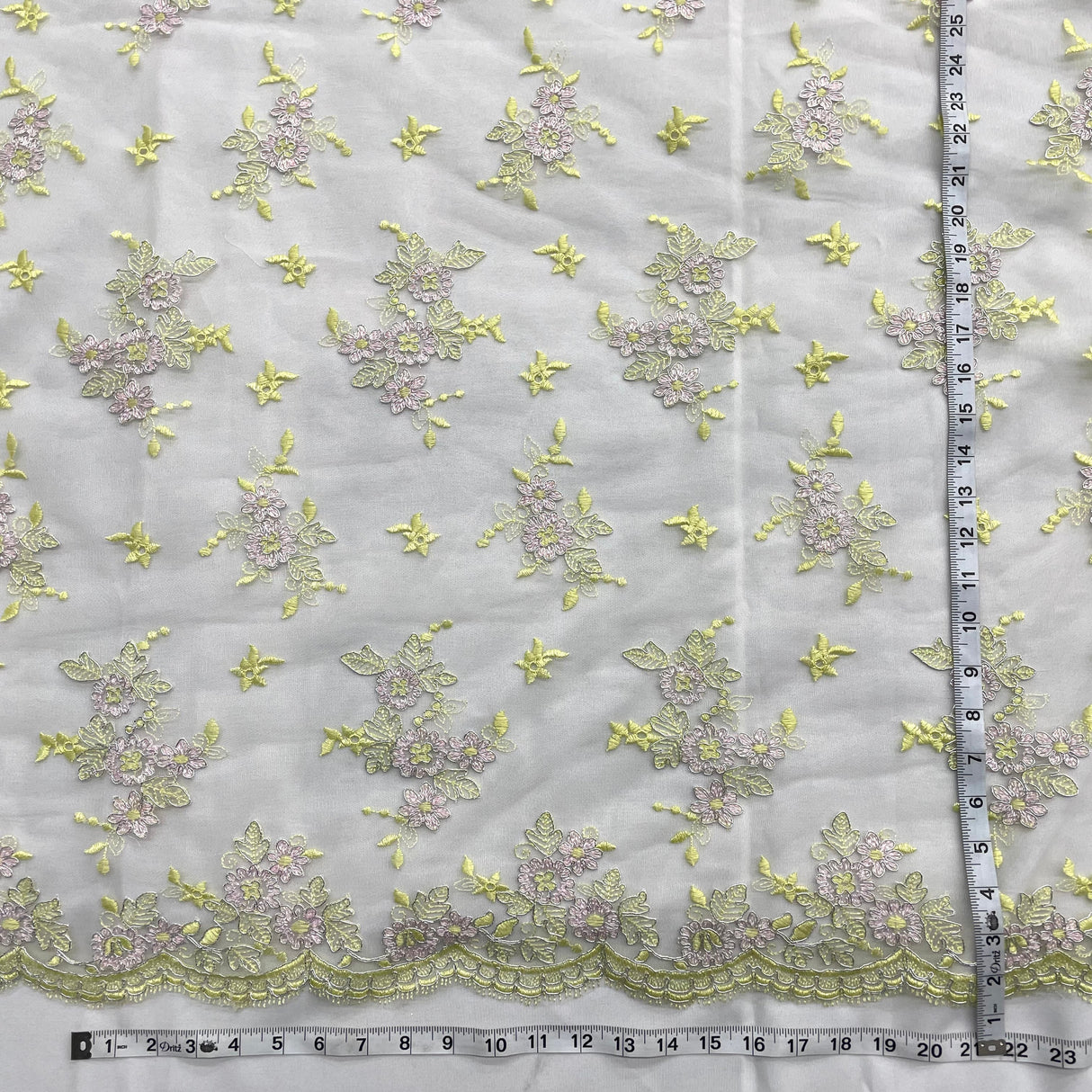 Corded Bridal Lace Fabric 100% Polyester Net Mesh