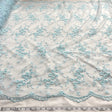 Beaded Lace Fabric on Polyester Net Mesh