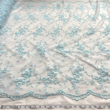 Beaded Lace Fabric on Polyester Net Mesh
