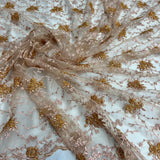 Beaded Corded Bridal Lace Silver