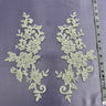 1 Pair Beaded & Corded Floral Lace Applique 100% Polyester Net Mesh 12.5" x 5"