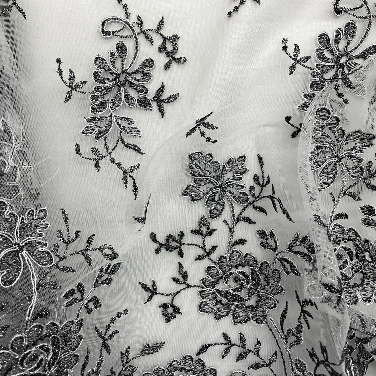 Embroidered Corded Bridal Lace Turquoise