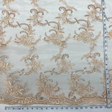 Sequined Corded Lace Fabric Dusty Rose
