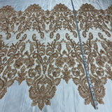 Beaded Corded Bridal Lace Fabric