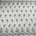 Embroidered Corded Bridal Lace Turquoise