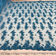Embroidered Corded Bridal Lace Turquoise
