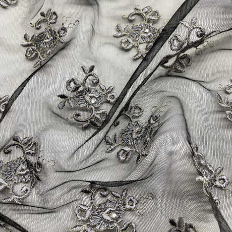 Beaded Embroidered Lace Mesh