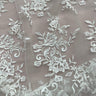 Corded Floral Lace Fabric - Scalloped Edges, 53" Width (1 Yard)