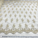 Corded Bridal Lace Fabric on Polyester Mesh