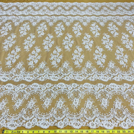 Beaded Corded Bridal Lace Mesh