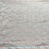1 Yard Silver Beaded and Corded Bridal Fabric Lace Embroidered on Polyester Net Mesh for Wedding and Evening Gowns – 54"