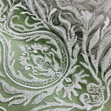 Beaded Lace Fabric on Polyester Net Mesh