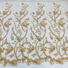 1 Yard Exquisite Beaded 3D Floral Lace Fabric Embroidered on Polyester Net Mesh