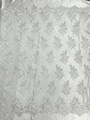 Camila Embroider Floral Damask Lace Fabric - Floral Damask, 54" Width (1 Yard)