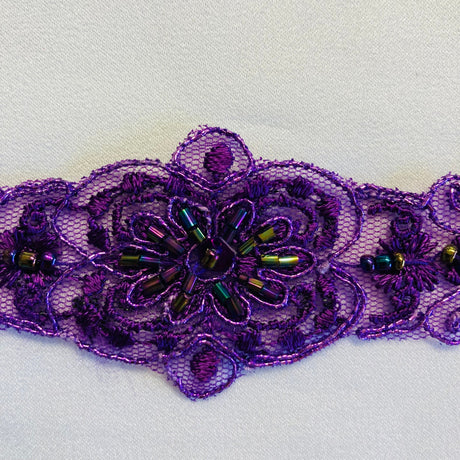 Beaded Corded Lace Trimming 2" Wide