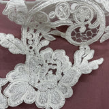 Corded Floral Lace Applique 22" x 5"