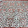 1 Yard Ivory Corded Bridal Lace Fabric Embroidered on 100 Percent Polyester Net Mesh 54 Inch Width