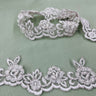 Beaded Corded Lace Trim on Polyester Net Mesh