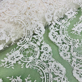 Beaded Corded Bridal Lace Mesh