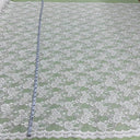 Beaded Corded Floral Lace Fabric - Red, Ivory/Silver, Black, Wasabi Green, 56" Width (1 Yard)