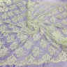 1 Yard Corded Bridal Lace Fabric Embroidered 100 Percent Polyester Net Mesh 50 inch Width