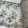 Beaded 3D Floral Lace Trimming 21" Wide