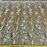 Beaded Embroidered Lace Fabric