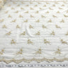 1 Yard - Beaded Lace Fabric Embroidered on 100% Polyester Net Mesh - Ivory - 52" Wide