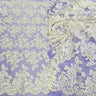 1 Yard - Corded Bridal Lace Fabric Embroidered on 100% Polyester Net Mesh - 51" Wide