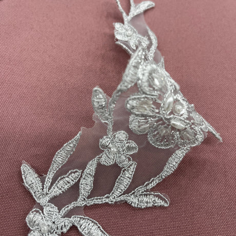 Embroidered Lace Applique Ivory