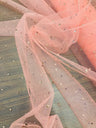 Glitter Mesh Fabric with Scattered Rhinestones